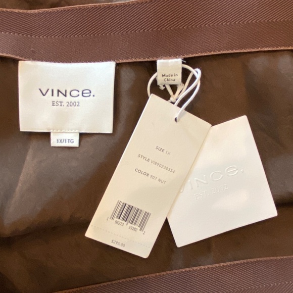 New! Vince satin Slip Midi Skirt Nut Brown silk 1X plus size nwot 33409 - Picture 11 of 13